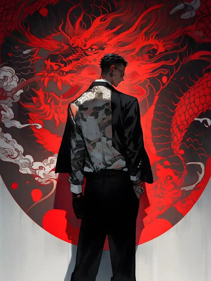 提升审美,红黑背影.#热血高校 #热血街区 #ai绘图 #推 - 抖音