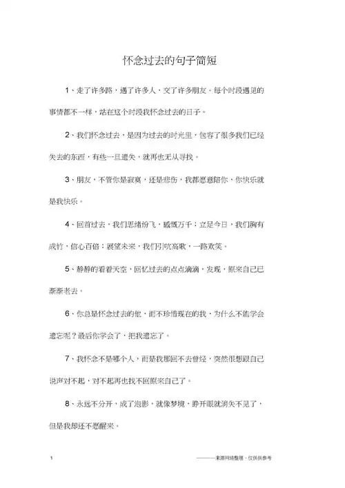 怀念过去的句子简短.docx