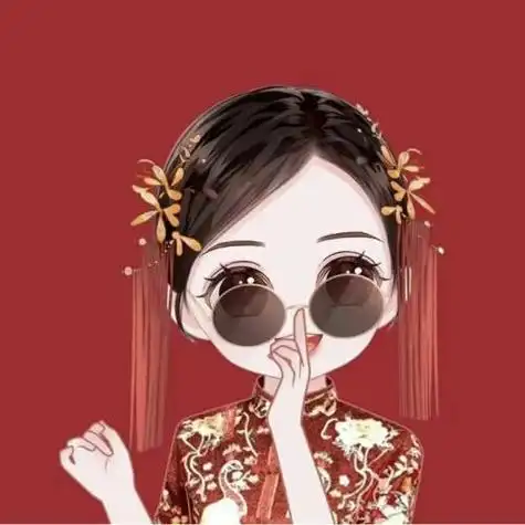 2021红色喜庆情侣头像一男一女