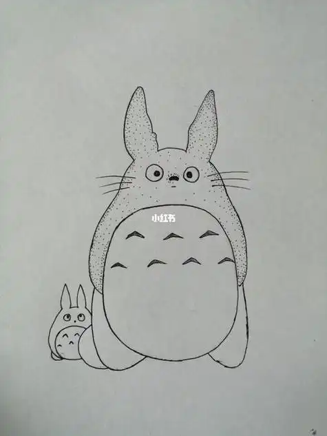 龙猫龙猫剪影图片96今日份简笔画||手帐素材简笔画 | 宫崎骏～龙猫3简