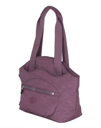 女款苍紫纯色时尚休闲生活防水单肩手提包