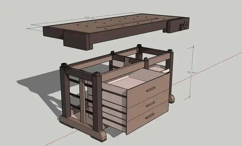 自己设计的木工桌