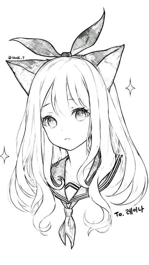 二次元简笔画女生q版入门超简单