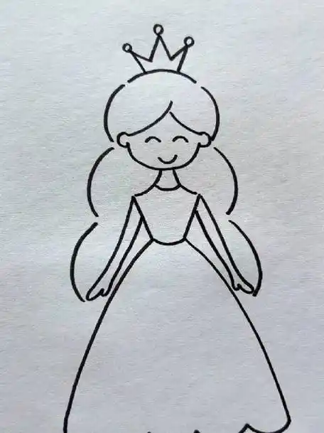 用括号画可爱的公主,一看就会|简笔画_新浪新闻