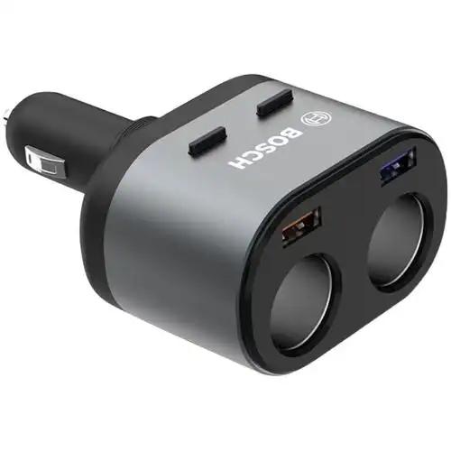 博世充电器ps500智能usb车载手机充电器一拖二快充点烟器车充正品