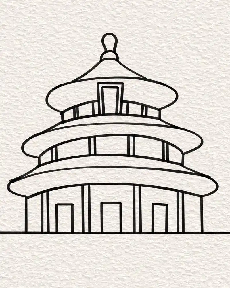 国庆节故宫简笔画#国庆 #简笔画#一起学画画 #一学就会系列 - 抖音