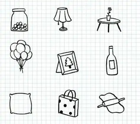 50页超简单的日常物品简笔画生活小用品铅笔生活用品简笔画雨伞简笔画