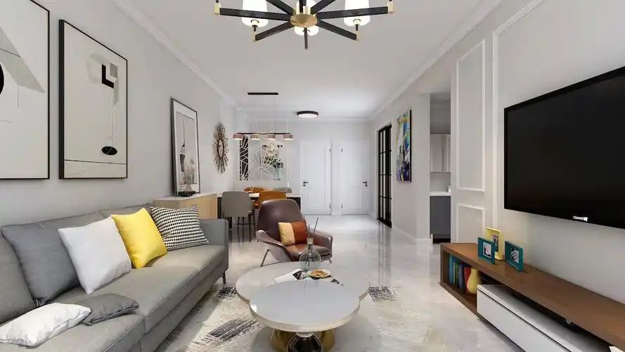 维多利亚湾105平三居室现代简约家装效果图片-装修效果图-保驾护航