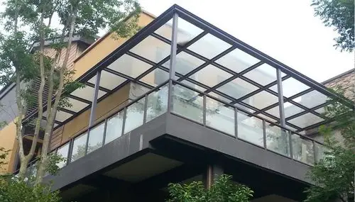 厂家定做轻钢玻璃雨棚 酒店大厦大门玻璃雨篷门头门厅 可来图定做