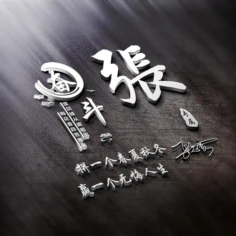 立体姓氏微信头像设计制作高端商务个性签名金属质感抖音同款头像