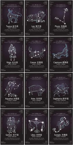 十二星座星座星空唯美唯美时时尚海报套图psd海报设计设计素材源文件