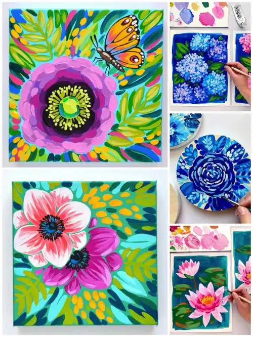 漂亮的颜料画关注我吧每周更新呦