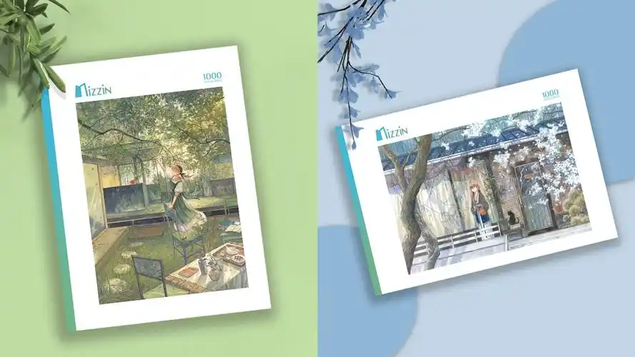 新品mizzin觅境1000片拼图街角桐花唯美小清新插画拼图