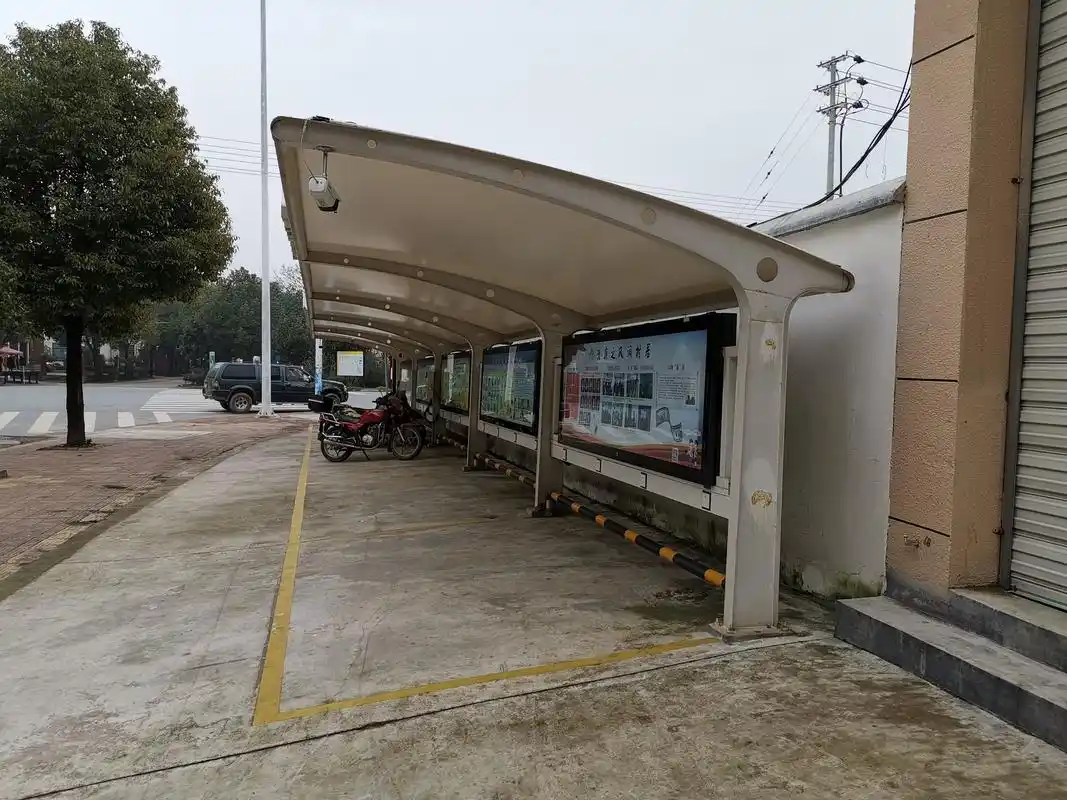 小区电动车车棚效果图|小区两轮电瓶车充电车棚定做图片