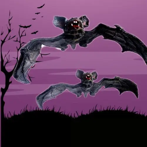 万圣节道具万圣节蝙蝠场景装饰品橡胶蝙蝠吊鬼派对聚会装饰品