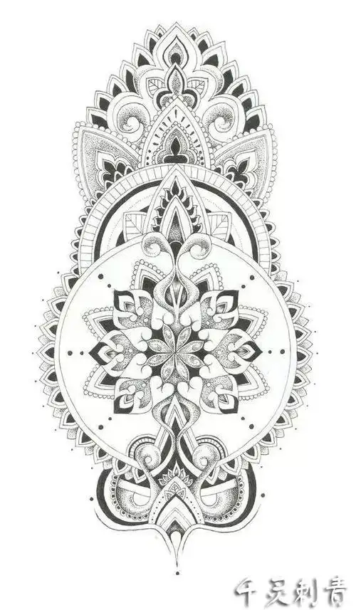 手臂梵花纹身手稿图案