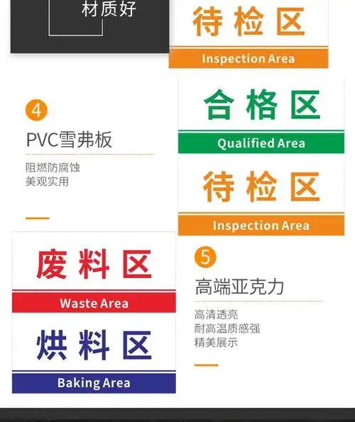 牌区域牌指示提示牌工厂标识牌车间仓库物品堆放处定做办公区域挂牌贴