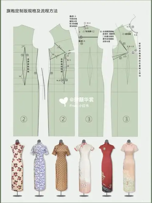 旗袍纸样版型