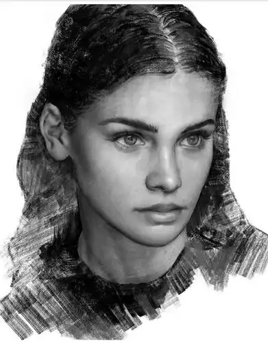 瑞士画家tiger punch人物肖像素描作品(图)