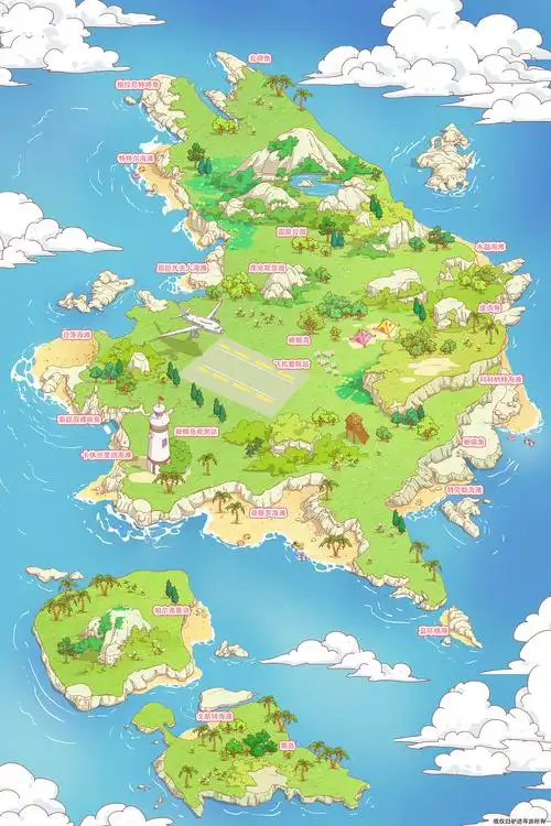 海岛手绘地图旅游导览地图