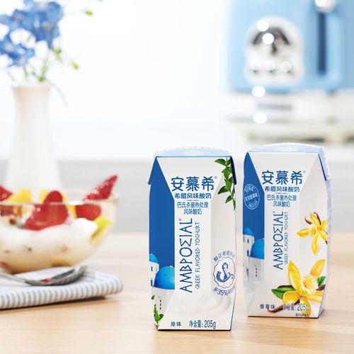 伊利安慕希希腊风味酸牛奶香草味205g12盒成人学生早餐奶营养牛奶2件