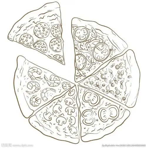 手绘披萨矢量图