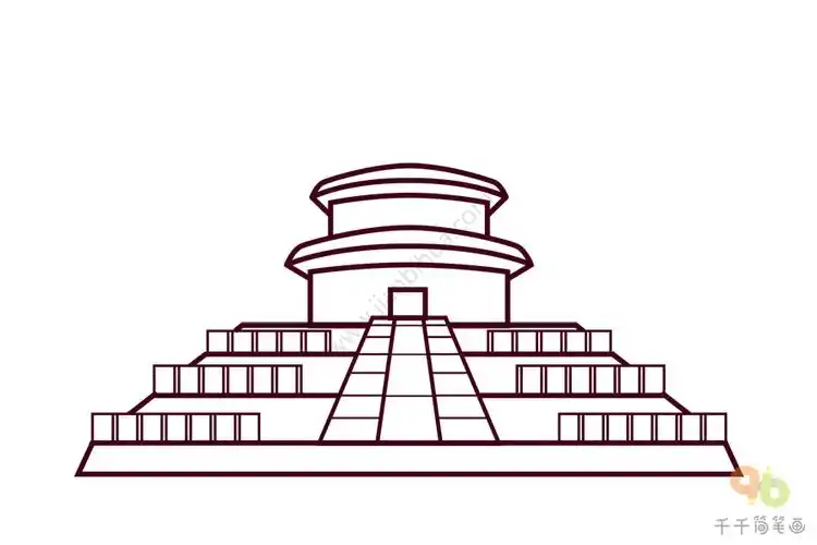 天坛简笔画画法
