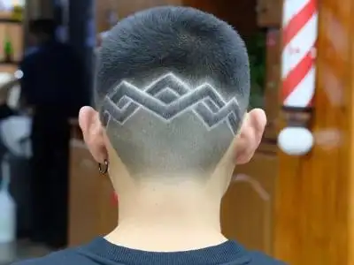 酷飒男生发型雕刻 侧面后脑勺雕刻设计