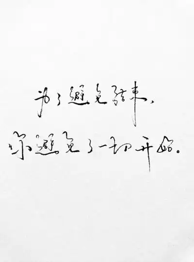 为了避免结束,你避免了一切开始.