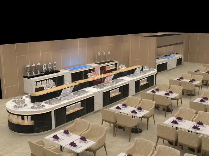 单位食堂自助餐台效果图