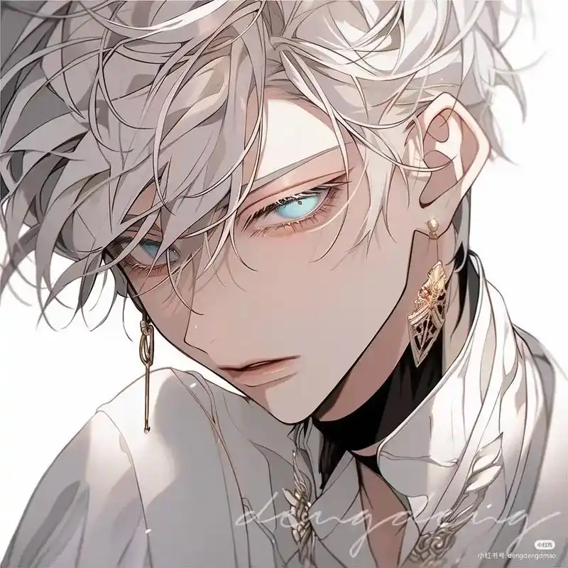 动漫男生头像# 白发美男 - 抖音