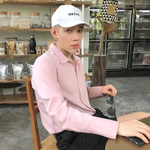 大花小花 18ss春夏新款 一件穿上它自带仙气的骚粉粉色衬衫_7折现价