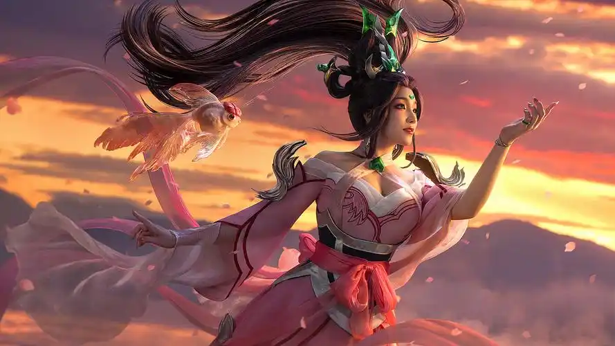 英雄联盟·玉剑传说系列皮肤:风女cosplay合成摄影后期