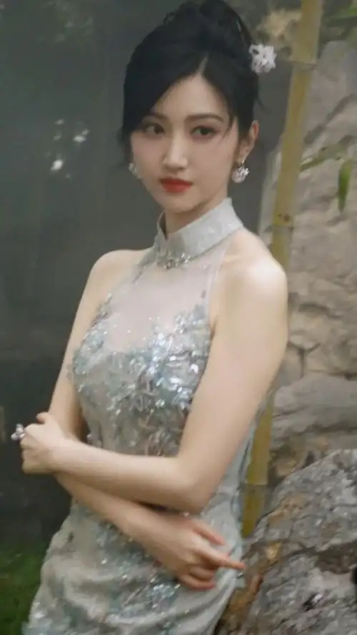 景甜甜酷妆#景甜最新物料 国风旗袍