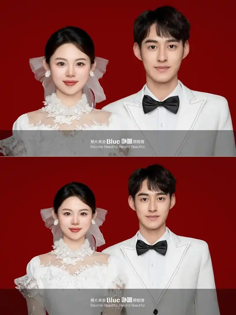 今天分享红底合照|情侣证件照|结婚登记照.99拍摄:卟噜照相 - 抖音