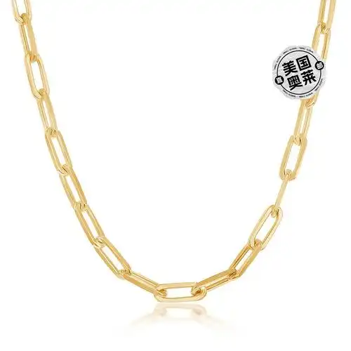 镀金simona纯银毫米回形针英寸美国国奥项链