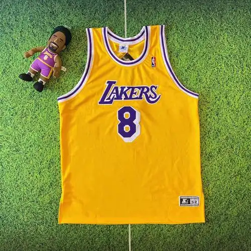 starter洛杉矶湖人bryant科比8号黄色刺绣球衣背心