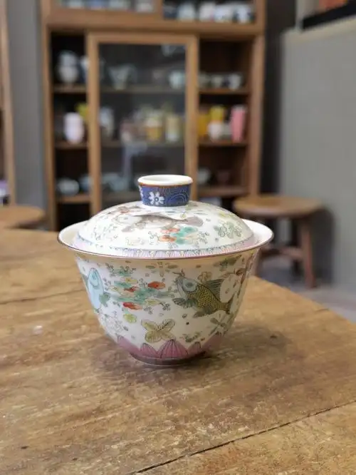 粉彩珐琅彩精工盖碗等于堂