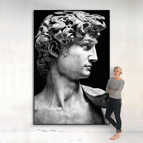 大卫装饰画工业风黑白艺术人物落地画客厅现代简约背景墙玄关挂画