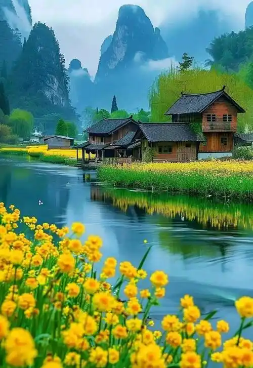 一组春天的美景