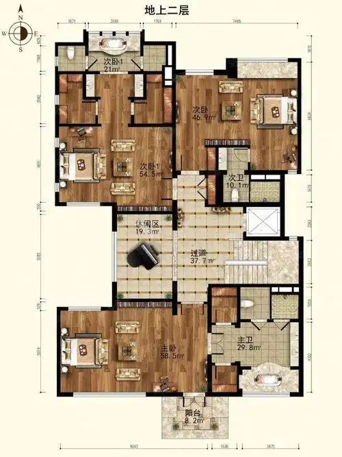龙湖颐和原著5室4厅8卫748.8㎡南北8800万