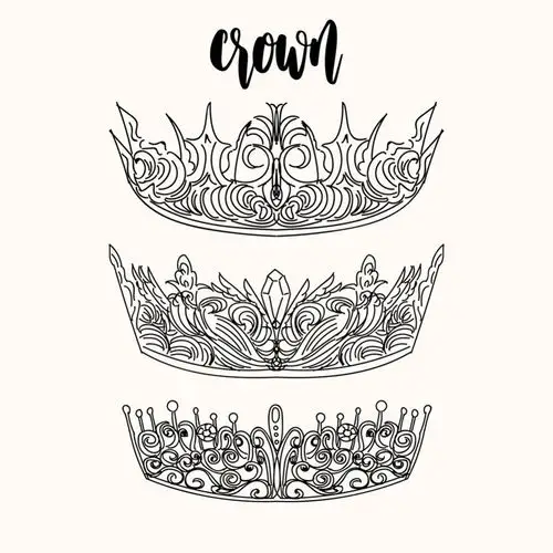 手绘优雅装饰皇冠