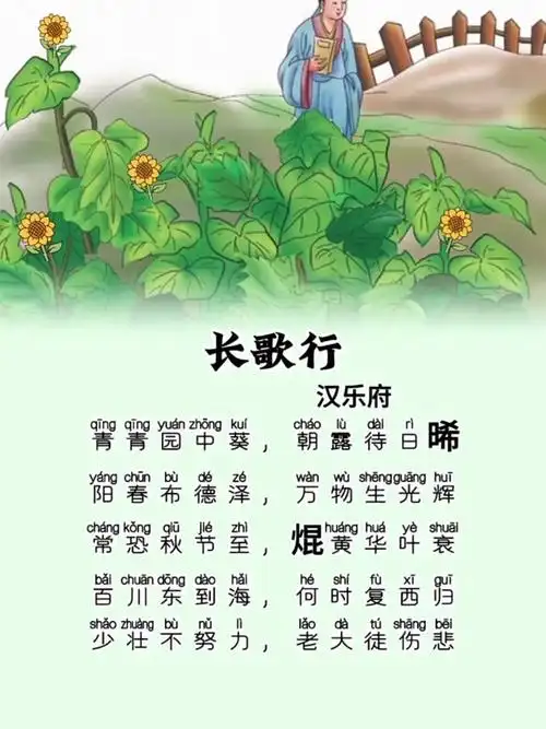 六年级下册必背古诗《长歌行》建议家长收藏