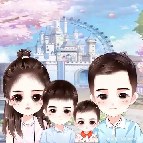 一家四口头像,幸福都藏在头像中,温馨又有爱