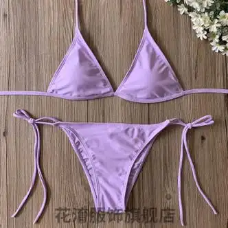 比基尼泳衣超性感三点一式 三点式泳衣欧美游泳衣女性感三角比基尼小