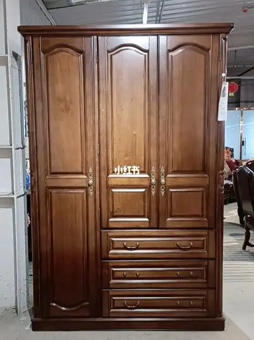 简美全实木三门衣柜