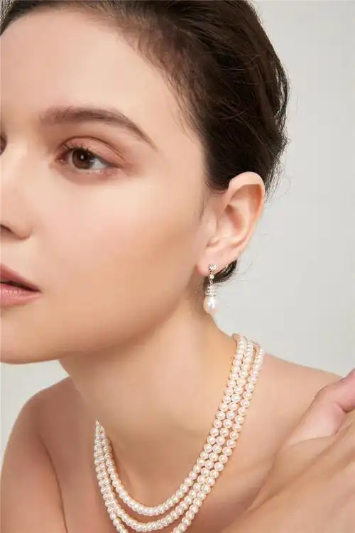 维多利亚宫廷风经典珍珠系列3号天然淡水珍珠奢华三层链珍珠年货顺丰