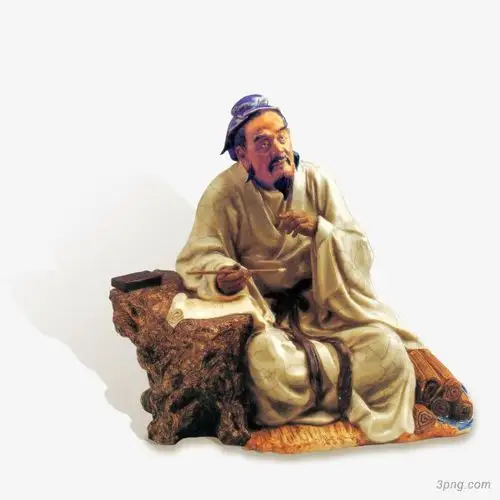 古人石像png素材透明免抠图片-动植人物