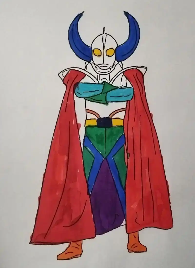 爱画画的孩子 #奥特曼儿童画 #赛罗奥特曼 #你相信光吗  - 抖音