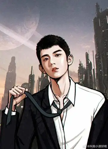 饭绘王源寸头图 扯领带英气十足